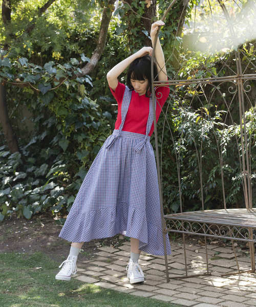 OLIVE des OLIVE（オリーブデオリーブ）の「サス付きイレヘムチェックスカート（スカート・レディース・レッド/ブラック/ブルー・FREE）」の13枚目の写真