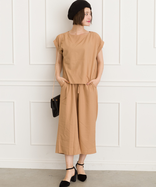 SpRay（スプレイ）の「ドルマンｘガウチョＳＥＴ　ＵＰ（つなぎ/オールインワン・レディース・ブラック/ベージュ/ネイビー/グレー/ブルーグリーン・FREE）」の3枚目の写真