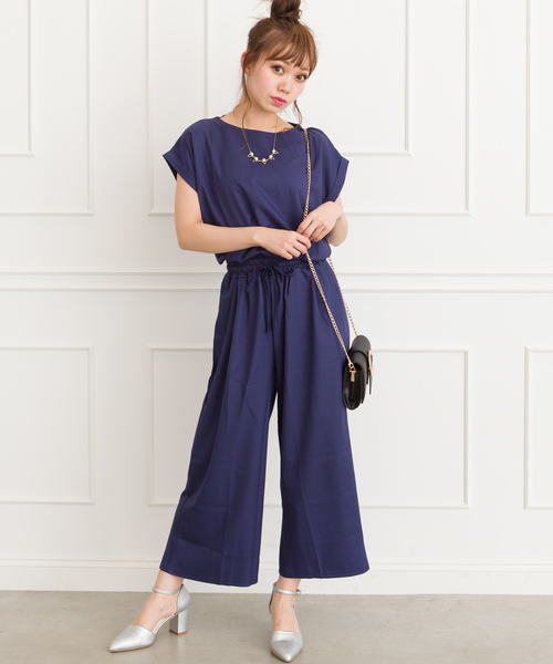 SpRay（スプレイ）の「ドルマンｘガウチョＳＥＴ　ＵＰ（つなぎ/オールインワン・レディース・ブラック/ベージュ/ネイビー/グレー/ブルーグリーン・FREE）」の4枚目の写真