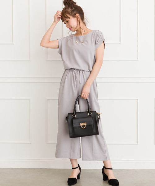 SpRay（スプレイ）の「ドルマンｘガウチョＳＥＴ　ＵＰ（つなぎ/オールインワン・レディース・ブラック/ベージュ/ネイビー/グレー/ブルーグリーン・FREE）」の2枚目の写真