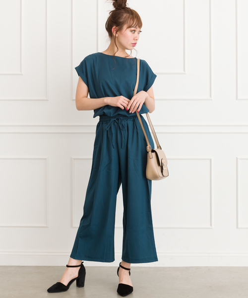 SpRay（スプレイ）の「ドルマンｘガウチョＳＥＴ　ＵＰ（つなぎ/オールインワン・レディース・ブラック/ベージュ/ネイビー/グレー/ブルーグリーン・FREE）」の5枚目の写真