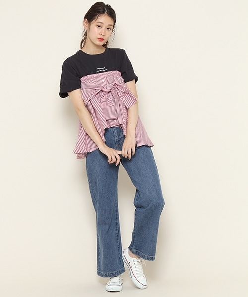 PAGEBOY（ページボーイ）の「BIGロゴTシャツ（Tシャツ/カットソー・レディース・ブラック/オフホワイト/ピンク/グレー/チャコールグレー・FREE）」の10枚目の写真