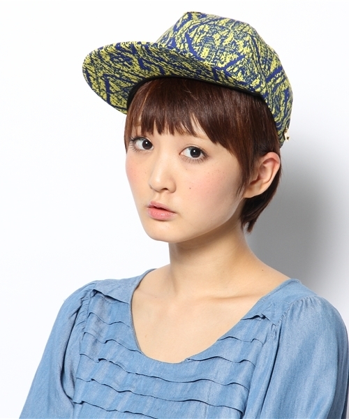 goocy（グーシー）の「PaintﾌﾟﾘﾝﾄCAP（キャップ・レディース・ホワイト/ブルー・FREE）」の8枚目の写真