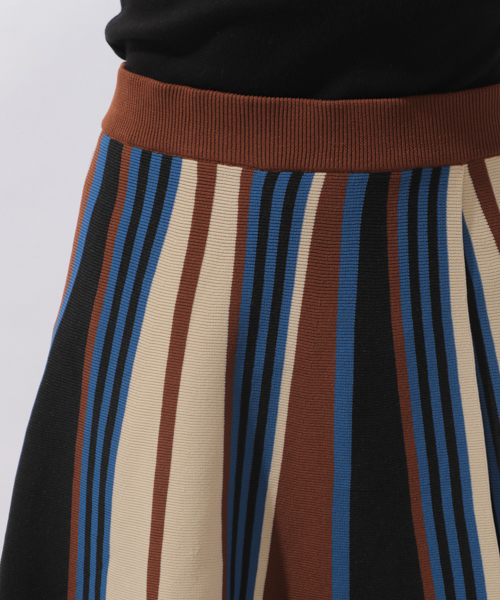 laboratory work（ラボラトリーワーク）の「マルチストライプニットフレアスカート（スカート・レディース・ピンク/ブルー・MEDIUM）」の8枚目の写真