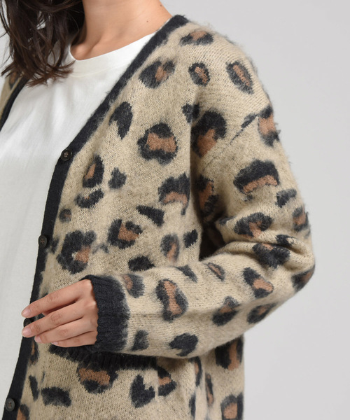 LIPSTAR（リップスター）の「レオパード柄ニットカーディガン（カーディガン/ボレロ・レディース・ベージュ系その他/グレー系その他・M）」の5枚目の写真
