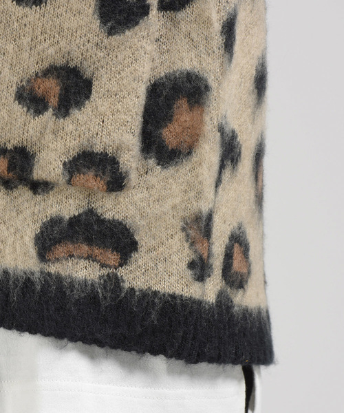 LIPSTAR（リップスター）の「レオパード柄ニットカーディガン（カーディガン/ボレロ・レディース・ベージュ系その他/グレー系その他・M）」の7枚目の写真