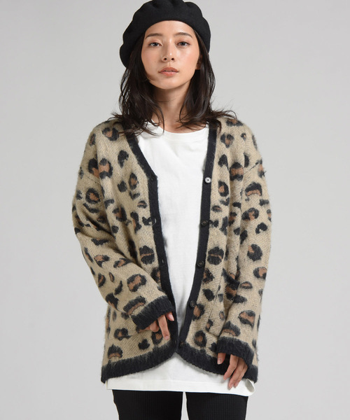 LIPSTAR（リップスター）の「レオパード柄ニットカーディガン（カーディガン/ボレロ・レディース・ベージュ系その他/グレー系その他・M）」の10枚目の写真