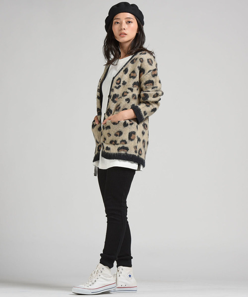 LIPSTAR（リップスター）の「レオパード柄ニットカーディガン（カーディガン/ボレロ・レディース・ベージュ系その他/グレー系その他・M）」の11枚目の写真