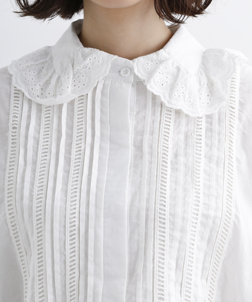 MERLOT（メルロー）の「ビッグフリル襟ブラウス3008（シャツ/ブラウス・レディース・オフホワイト/ブラック・FREE）」の19枚目の写真