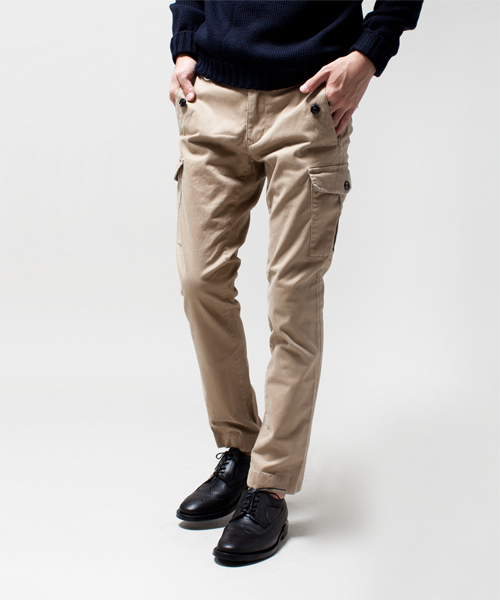 NANO universe（ナノユニバース）の「ストレッチモールスキン9分丈カーゴ（カーゴパンツ・メンズ・ブラック/ベージュ/オリーブ・28/30/32）」の13枚目の写真