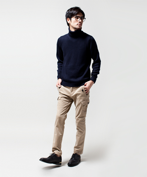 NANO universe（ナノユニバース）の「ストレッチモールスキン9分丈カーゴ（カーゴパンツ・メンズ・ブラック/ベージュ/オリーブ・28/30/32）」の16枚目の写真