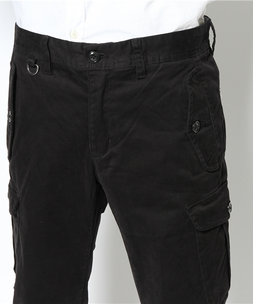 NANO universe（ナノユニバース）の「ストレッチモールスキン9分丈カーゴ（カーゴパンツ・メンズ・ブラック/ベージュ/オリーブ・28/30/32）」の6枚目の写真