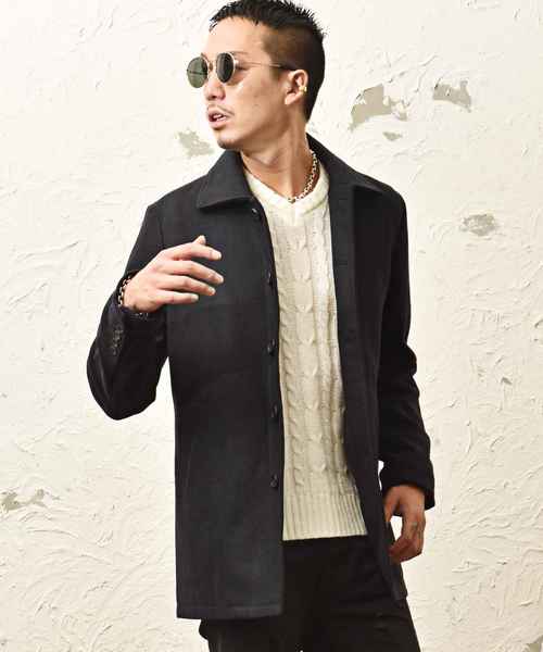 JOKER（ジョーカー）の「メルトンステンカラーコート（ダウンジャケット/コート・メンズ・ネイビー/キャメル/その他1/その他/ブラック/チャコール/ブラウン/グレー/ワイン・L/LL/S/M）」の5枚目の写真