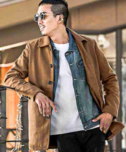 JOKER（ジョーカー）の「メルトンステンカラーコート（ダウンジャケット/コート・メンズ・ネイビー/キャメル/その他1/その他/ブラック/チャコール/ブラウン/グレー/ワイン・L/LL/S/M）」の6枚目の写真