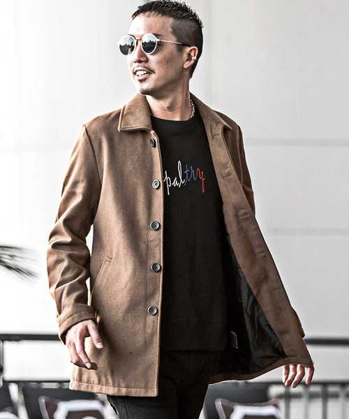 JOKER（ジョーカー）の「メルトンステンカラーコート（ダウンジャケット/コート・メンズ・ネイビー/キャメル/その他1/その他/ブラック/チャコール/ブラウン/グレー/ワイン・L/LL/S/M）」の4枚目の写真