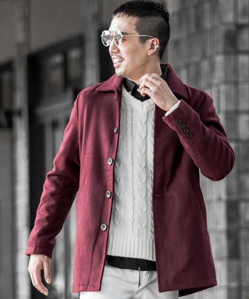 JOKER（ジョーカー）の「メルトンステンカラーコート（ダウンジャケット/コート・メンズ・ネイビー/キャメル/その他1/その他/ブラック/チャコール/ブラウン/グレー/ワイン・L/LL/S/M）」の7枚目の写真