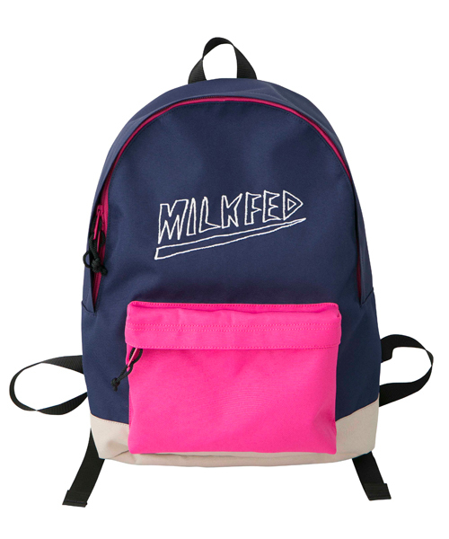MILKFED.（ミルクフェド）の「EMBROIDERY LOGO BACK PACK　（バックパック/リュック/無地）（バックパック/リュック・レディース・ブラック/ネイビー/レッド・ONESIZE）」の3枚目の写真