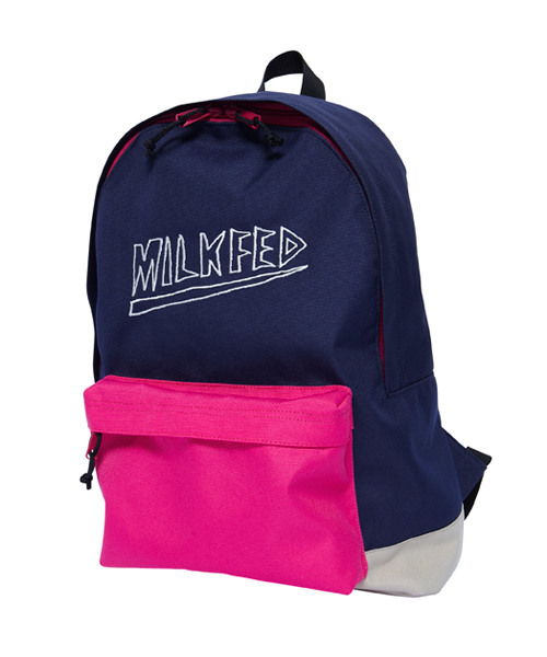 MILKFED.（ミルクフェド）の「EMBROIDERY LOGO BACK PACK　（バックパック/リュック/無地）（バックパック/リュック・レディース・ブラック/ネイビー/レッド・ONESIZE）」の4枚目の写真