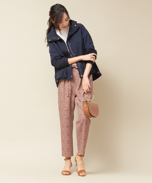 qualite バックプリーツナイロンブルゾン