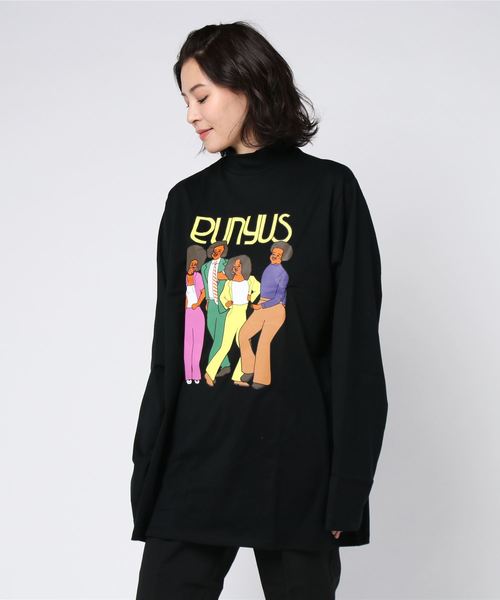 PUNYUS（プニュズ）の「ディスコステップロンT（Tシャツ/カットソー・レディース・カーキ/ホワイト/ブラック・3/4）」の3枚目の写真