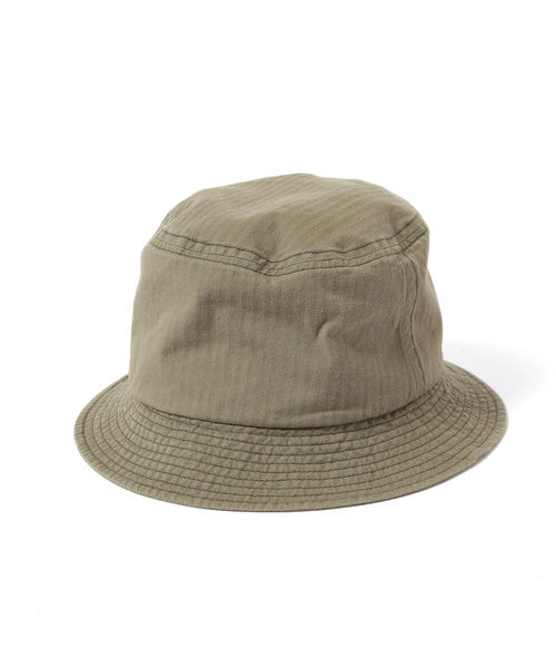 fennica(フェニカ)の「cableami × fennica / 別注 ヘリンボーン バケットハット <MEN>(ハット・メンズ・ブラック/オリーブ/ナチュラル・59(L))」の6枚目の写真