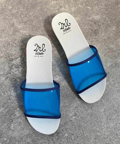 shopnikoniko(ショップニコニコ)の「ぺたんこ カラー クリアスライドサンダル(サンダル・レディース・ピンク/ブルー/グリーン・LL/S/M/L)」の17枚目の写真