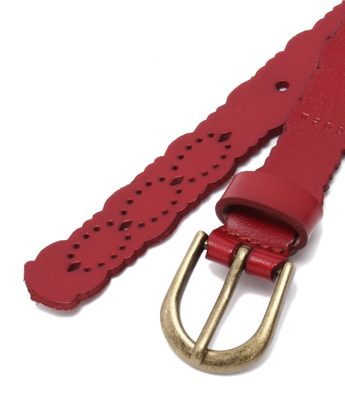 coen(コーエン)の「パンチングレザーベルト(ベルト・レディース・ホワイト/ダークブラウン/レッド/マスタード・フリー)」の5枚目の写真