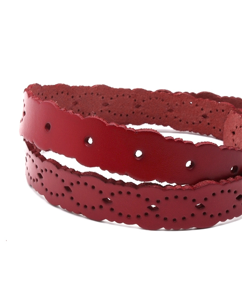 coen(コーエン)の「パンチングレザーベルト(ベルト・レディース・ホワイト/ダークブラウン/レッド/マスタード・フリー)」の6枚目の写真