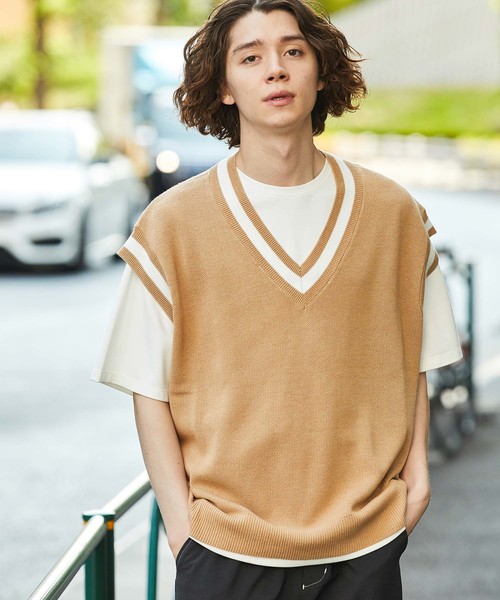 JUNRED（ジュンレッド）の「カノコチルデンニットベスト（ニット/セーター・メンズ・ブラック/ベージュ/パープル系その他5・FREE）」の3枚目の写真