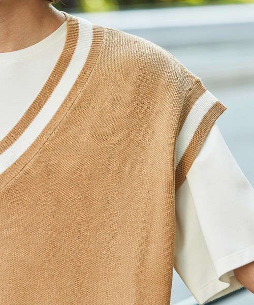 JUNRED（ジュンレッド）の「カノコチルデンニットベスト（ニット/セーター・メンズ・ブラック/ベージュ/パープル系その他5・FREE）」の7枚目の写真