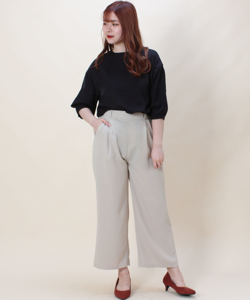 TRUDEA(トルディア)の「ガーター編み ラメ入りバルーンスリーブ ボートネックニットプルオーバー(ニット/セーター・レディース・ライトグレー/ブラック/モカ・MEDIUM/LARGE)」の11枚目の写真