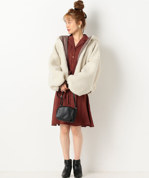 archives（アルシーヴ）の「リバーシブルボアブルゾン（ブルゾン・レディース・オフホワイト/ブラウン/モカ・MEDIUM）」の4枚目の写真