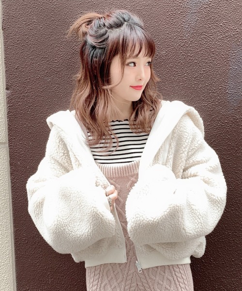 archives（アルシーヴ）の「リバーシブルボアブルゾン（ブルゾン・レディース・オフホワイト/ブラウン/モカ・MEDIUM）」の21枚目の写真