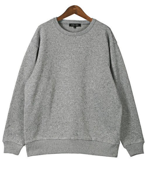 LUXSTYLE(ラグスタイル)の「フリースクルーネックニット(ニット/セーター・メンズ・ブラック/ベージュ/ネイビー/杢グレー/グレー系その他/グレー系その他2・M/L)」の20枚目の写真
