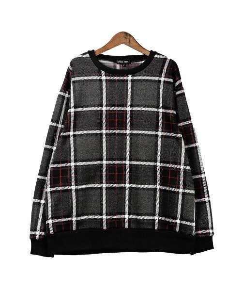 LUXSTYLE(ラグスタイル)の「フリースクルーネックニット(ニット/セーター・メンズ・ブラック/ベージュ/ネイビー/杢グレー/グレー系その他/グレー系その他2・M/L)」の7枚目の写真