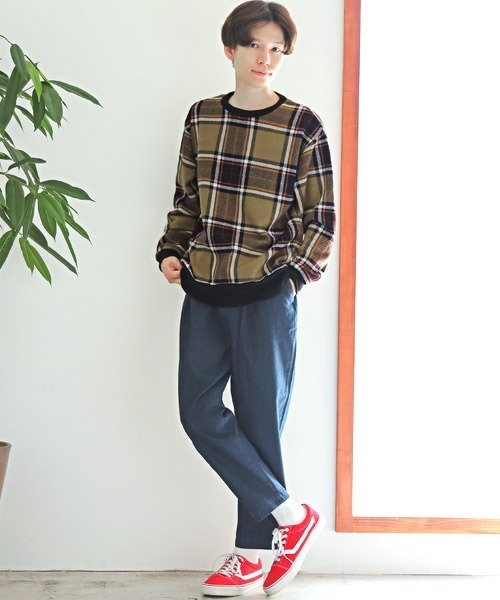 LUXSTYLE(ラグスタイル)の「フリースクルーネックニット(ニット/セーター・メンズ・ブラック/ベージュ/ネイビー/杢グレー/グレー系その他/グレー系その他2・M/L)」の11枚目の写真