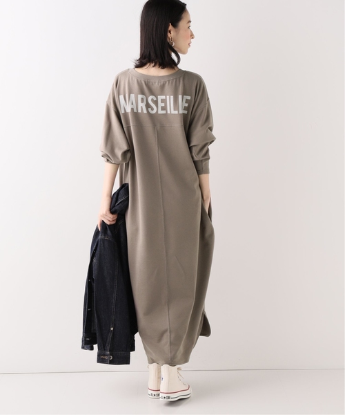 SLOBE IENA(スローブイエナ)の「MARSEILLE ミニ裏毛バックプリントワンピース◆(ワンピース)」|ベージュ