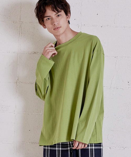 Rocky Monroe（ロッキーモンロー）の「オーバーサイズ ビッグシルエット ロングスリーブTシャツ（Tシャツ/カットソー・メンズ・ブラック/ブラウン/グリーン/ライトブルー/オフホワイト・M/L）」の4枚目の写真