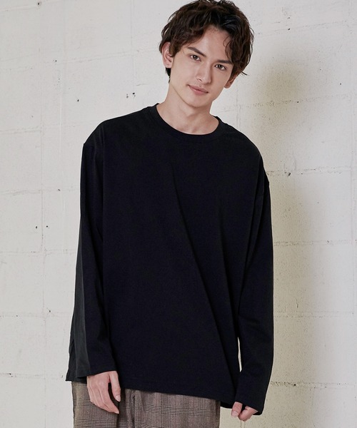 Rocky Monroe（ロッキーモンロー）の「オーバーサイズ ビッグシルエット ロングスリーブTシャツ（Tシャツ/カットソー・メンズ・ブラック/ブラウン/グリーン/ライトブルー/オフホワイト・M/L）」の9枚目の写真