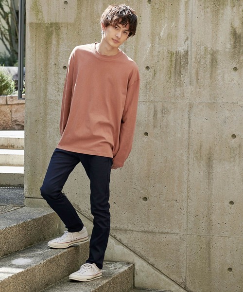 Rocky Monroe（ロッキーモンロー）の「オーバーサイズ ビッグシルエット ロングスリーブTシャツ（Tシャツ/カットソー・メンズ・ブラック/ブラウン/グリーン/ライトブルー/オフホワイト・M/L）」の13枚目の写真