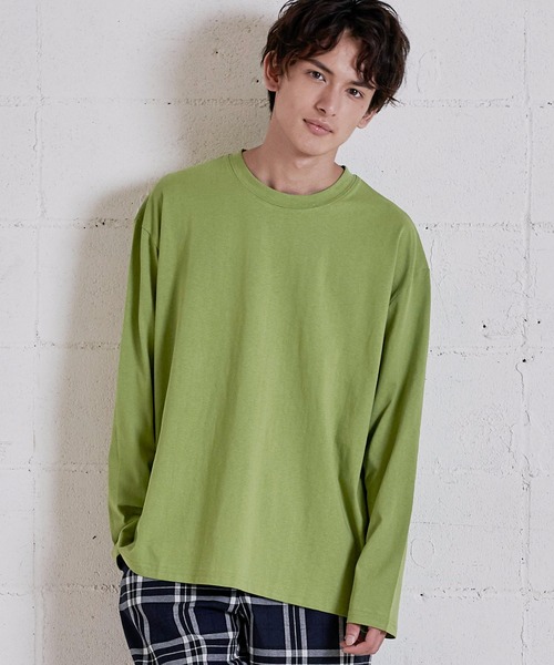 Rocky Monroe（ロッキーモンロー）の「オーバーサイズ ビッグシルエット ロングスリーブTシャツ（Tシャツ/カットソー・メンズ・ブラック/ブラウン/グリーン/ライトブルー/オフホワイト・M/L）」の16枚目の写真