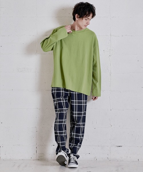 Rocky Monroe（ロッキーモンロー）の「オーバーサイズ ビッグシルエット ロングスリーブTシャツ（Tシャツ/カットソー・メンズ・ブラック/ブラウン/グリーン/ライトブルー/オフホワイト・M/L）」の18枚目の写真