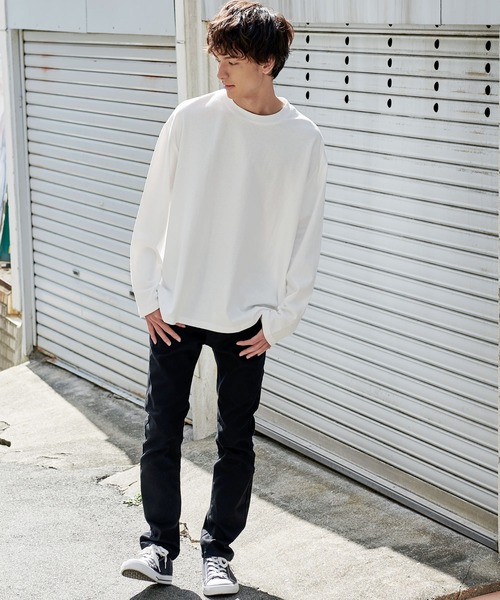 Rocky Monroe（ロッキーモンロー）の「オーバーサイズ ビッグシルエット ロングスリーブTシャツ（Tシャツ/カットソー・メンズ・ブラック/ブラウン/グリーン/ライトブルー/オフホワイト・M/L）」の7枚目の写真