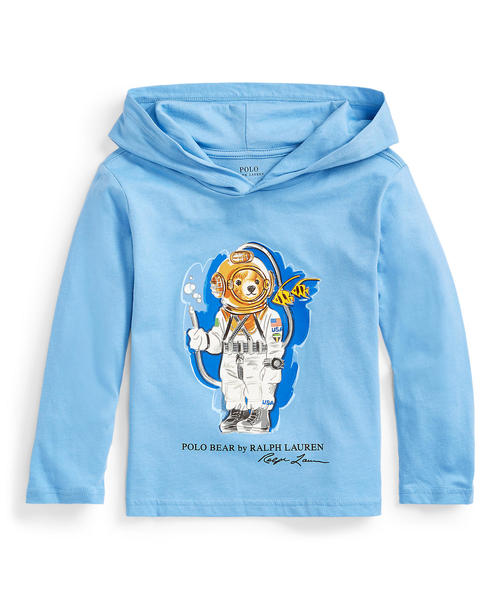 Polo Ralph Lauren Childrenswear(�|�������t���[�����`���C���h�E�F�A)�̃_�C�r���O �x�A �R�b�g�� �t�[�f�b�h T�V���c(T�V���c/�J�b�g�\�[)