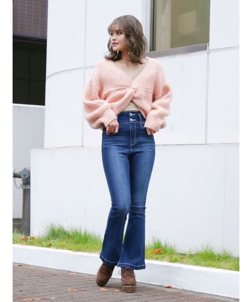dazzlin(ダズリン)の「DENIMブーツカットパンツ(デニムパンツ・レディース・インディゴブルー/ブルー・24inch/25inch)」の9枚目の写真