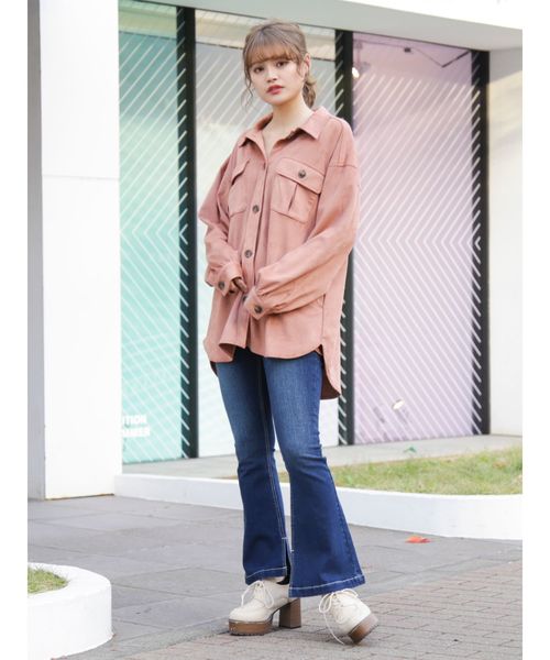 dazzlin(ダズリン)の「DENIMブーツカットパンツ(デニムパンツ・レディース・インディゴブルー/ブルー・24inch/25inch)」の14枚目の写真