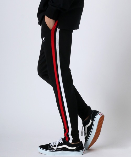 KANGOL（カンゴール）の「KANGOL/ カンゴール サイドライン スキニー ワイド ジャージ/トラックパンツ/イージーパンツ（その他パンツ・メンズ・ブラック/パープル/レッド/グリーン/ブラック系その他2/ブラック系その他3/ブラック系その他4/ブラック系その他5/ブラック系その他・S/M/L/XL/SMALL/MEDIUM/LARGE/X-LARGE）」の5枚目の写真