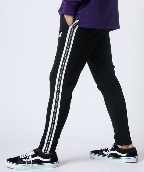 KANGOL（カンゴール）の「KANGOL/ カンゴール サイドライン スキニー ワイド ジャージ/トラックパンツ/イージーパンツ（その他パンツ・メンズ・ブラック/パープル/レッド/グリーン/ブラック系その他2/ブラック系その他3/ブラック系その他4/ブラック系その他5/ブラック系その他・S/M/L/XL/SMALL/MEDIUM/LARGE/X-LARGE）」の2枚目の写真