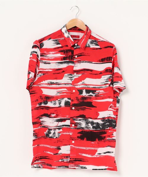 HUGO(ヒューゴ)の「リラックスフィット ショートスリーブ シャツ(シャツ/ブラウス・メンズ・レッド・S/XS/L/M/XL)」の9枚目の写真