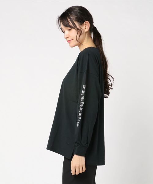 WEGO(ウィゴー)の「WEGO/和柄ロゴ刺繍ロンT(Tシャツ/カットソー・レディース・ホワイト/ブラック・FREE)」の3枚目の写真